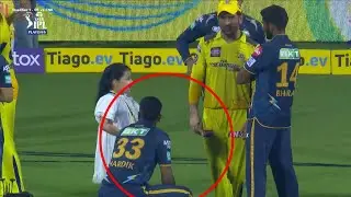 Hardik Pandya touches Dhoni Feet After CSK Won today vs GT Sakshi Dhoni Ziva reaction