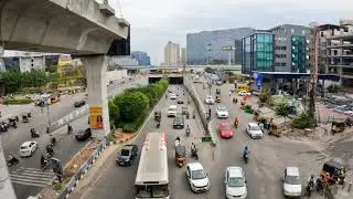 Hyderabad Raidurg Metro Station view from outside to Ikea 4k HDR