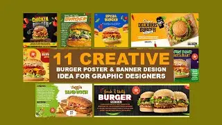 11 Creative Burger Post & Banner Ideas for Graphic Designers | social media ads and Marketing Agency