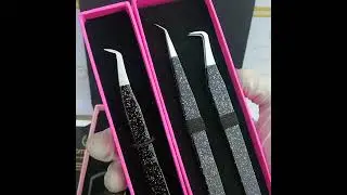 Top Selling Custom Eyelashes Extension Tweezers  with Packaging Art Card Packing Box  #womealash