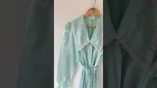 Vintage Try On ✨The Aqua Robe with Maxicollar #vintageshop #romantic #vintagestyle #vintageclothing