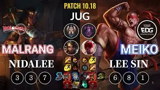 KT Malrang Nidalee vs EDG Meiko Lee Sin Jungle - KR Patch 10.18