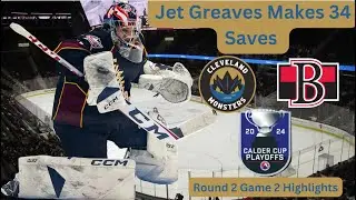 Cleveland Monsters Goaltender Jet Greaves Game 2 Against Belleville Senators