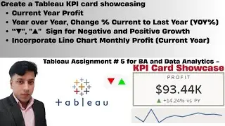 ExcelR Assignment Solution for BA and Data Analytics. Assignment 5 in Tableau, KPI Card ,Table Calc