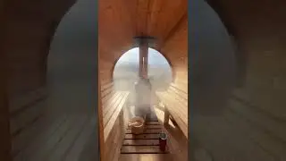 Loving our DIY barrel sauna in our backyard!
