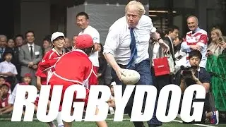Boris Johnson gets tackled by child playing rugby!