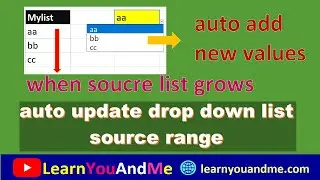 Auto-update drop down list source range - Excel trick | Excel drop down #shorts