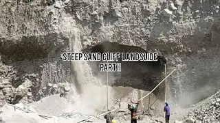 extreme sand mining on steep cliffs Part II #tebingpasir #penambangpasir #menurunkanpasir