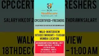 CPC CERTIFIED - FRESHERS !! MUMBAI !! #medicalcodingjobs #freshersjob #shorts