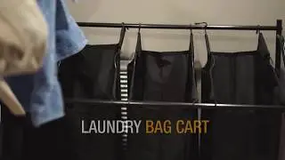 4 Bag Rolling Laundry Sorter Cart Heavy Duty Sorting Hamper Removable Bags & Brake Casters  Black