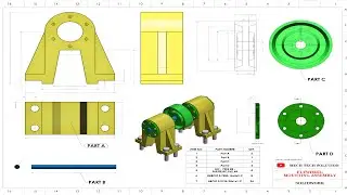 SOLIDWORKS Flywheel Mounting Assembly | Complete Drawing + Assembly Tutorial 🔥 #solidworks #cad