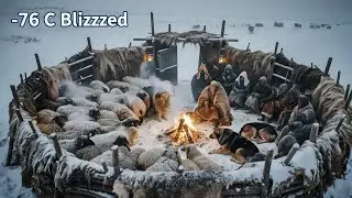 76&deg;C Blizzard Survival | 93-Year-Old Yakut Grandma & Granddaughter Save Sheep from Wolves