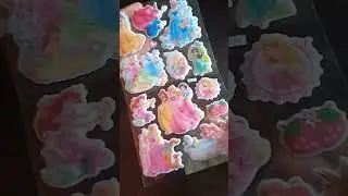 Unpacking Disney princesses stickers #cute and beautiful stickers#Pink Princess art