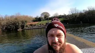 Open outdoor swimming last dayFebruary 2021 winter wild swimming cold water relax
