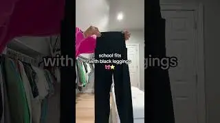 school fits with black leggings