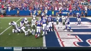 09/10/2017 - week 1 - Mike Tolbert plows through the middle for the TD