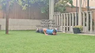 107 full range of motion push ups unbroken with 100 in 1:51 minutes at 45 years young! #pushups 