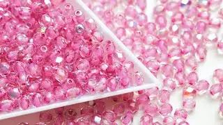 Czech Fire Polished Glass Beads for Jewelry Making, Crystal AB Pink Lined