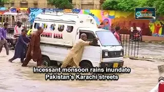 Incessant monsoon rains inundate Pakistan's Karachi streets