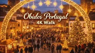 Óbidos Festive Walk 4K – Christmas Lights in a Medieval Fortress Town