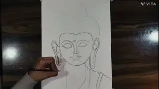 Gautam Buddha Drawing, Buddha Drawing, Free Hand Drawing Tutorial 😍