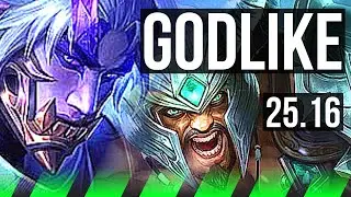 ZED vs TRYNDAMERE (JGL) | Godlike | NA Grandmaster | 25.16