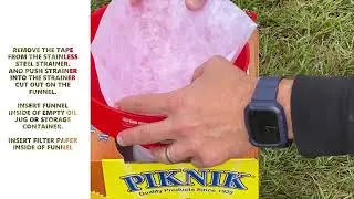 King Kooker&reg; oil funnel and filter paper assembly and use SnPJDOuW