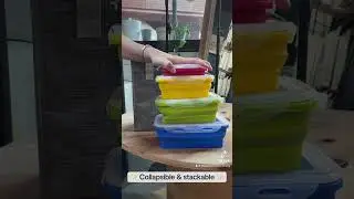 Set of 4 BPA Free Collapsible Silicone Food Storage Container