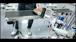 Medical product storage case box tray single side labeling machine
