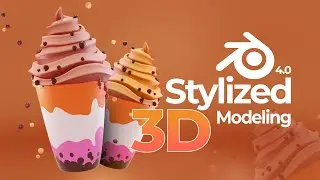 Ice Cream - Stylized 3d modeling in Blender 4.0 | PolyStellar