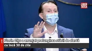 Florin C&icirc;țu a anunțat prelungirea stării de alertă cu &icirc;ncă 30 de zile. Numărul participanților la...