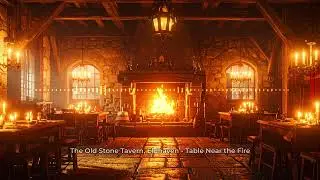 Table Near the Fire | Cozy Medieval Tavern Night Atmosphere (Warm & Safe) | Eldhaven