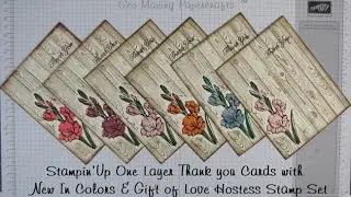 Stampin'Up One Layer Thank You card with Gift of Love & New In Colors