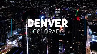 Denver by night, Colorado | 4K drone video