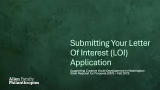 How to submit a Letter of Interest for the Creative Youth Development RFP