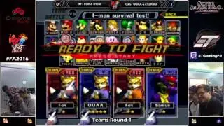 [FA2016] Melee Doubles - Round 1 - IFF| Flan & Shisui VS GxG| UUAA & ET| Kata