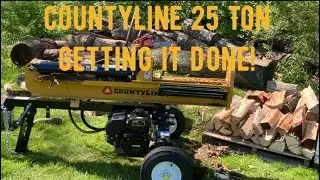 County Line 25 Ton Wood Splitter, Review & Demo - CountyLine w/ 4Way & Log Catcher.