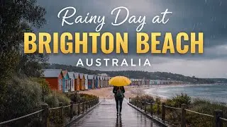 Rainy Day at Brighton Beach, Australia | Peaceful Coastal Walk | Relaxing