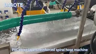 PU inner layer PVC spiral reinforced rib suction hose making machine