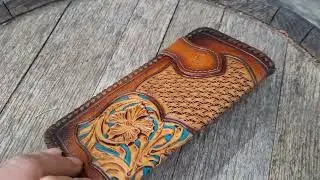 Hand Tooled women's leather wallet