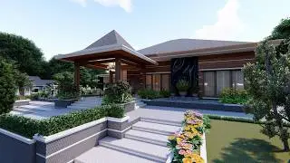 Rumah Jawa Modern Nuansa Resort | Joglo Mewah, Kolam Koi & Kolam Renang di Lahan 25x30