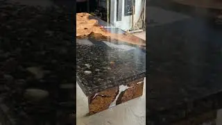 Maple Burl River Table With Real River Rocks