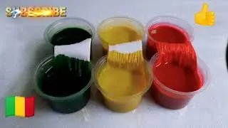 ASMR Beautiful GREEN YELLOW & RED Color🇲🇱! amazing water color mixing visual #asmrcolors