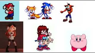 Sonic And Tails And Mario Crash Bandicoot Kirby Meggy Boyfriend And Girlfriend dancing meme