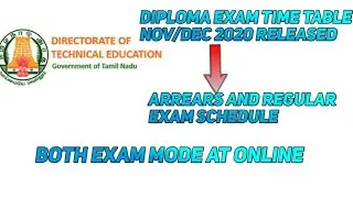 Diploma exam news today | time table was released | TNDTE | INTRADOTE | ARREAR EXAM ALSO AT ONLINE