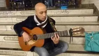 Idriss Bouziane Busking in Berlin (Shape of My Heart cover)