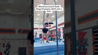 Minnesota Level 3 State Rings Champion 2024 with a 10.4!  #Gymnastics  #Level3  #rings