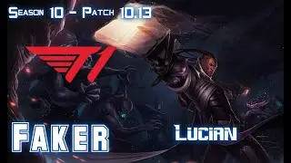 T1 Faker LUCIAN vs JAYCE Top - Patch 10.13 KR Ranked