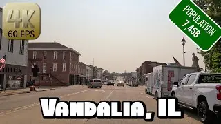 Driving Around Small Town Vandalia, Illinois in 4k Video