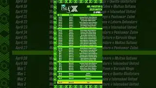 psl x schedule #cricket
